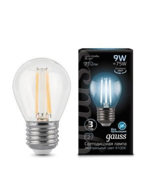  Gauss LED Filament Globe E27 9W 4100K 105802209