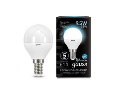  Gauss LED Globe E14 9.5W 4100K 105101210