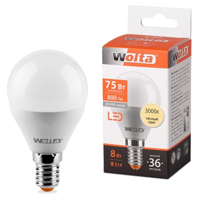  Wolta LED E14/G45/8W/3000K 25Y45GL8E14