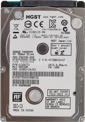 Hitachi HTS545050A7E680_0J38065   SATA 500GB 2.5" Travelstar Z5K500 SATA 3Gb/s 5400rpm 8M