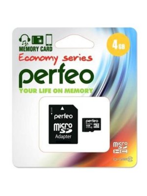   4Gb - Perfeo Micro Secure Digital HC Class 10 PF4GMCSH10AES    SD (