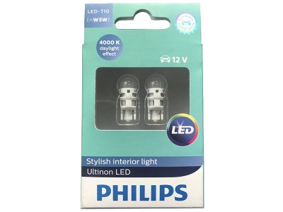  Philips Ultinon LED W5W 12V-1W 4000K 11961ULW4X2 (2 )