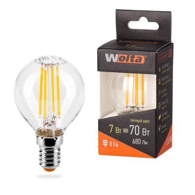   Wolta LED G45/7W/3000K/E14 25Y45GLFT7E14