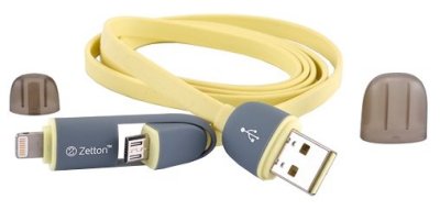  Zetton Life Style Flat Wire USB - Lightning/microUSB 1  