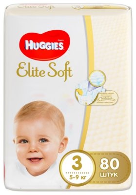  Huggies  Elite Soft 3 (5-9 ) 80 .