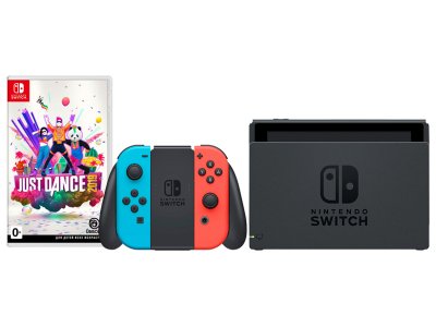   Nintendo Switch Neon Red/Neon Blue + Just Dance 2019