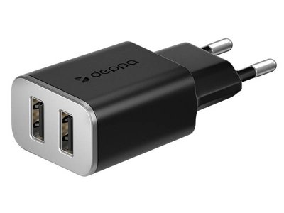   Deppa 2xUSB 2.4A Black DEP-11380