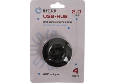  USB 5bites 4xUSB 2.0 HB24-206BK Black