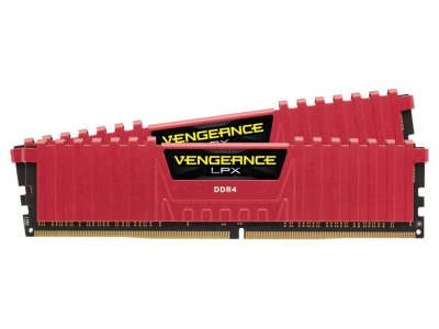   Corsair Vengeance LPX Red DDR4 DIMM 2666MHz PC4-21300 CL16 - 8Gb KIT (2x4Gb) CMK8GX4M2