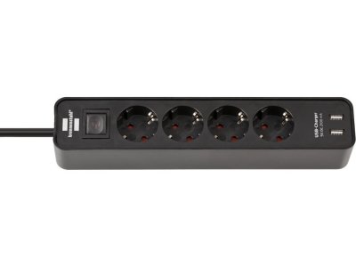  Brennenstuhl Ecolor 2xUSB 4 Sockets 1.5m Black 1153240006