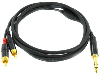  Cordial CFY 1.5 VCC Jack 6.3mm - 2xRCA 1.5m Black F2564