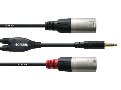   Cordial CFY 1.8 WMM Jack 3.5mm - 2xXLR M 1.8m Black F2559