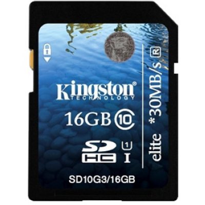   MicroSD 16Gb Kingston (SDCA10/16GB) Class 10 UHS-I microSDHC + 