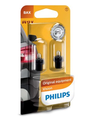  Philips BAX 12V-1.2W BAX8.5d/2 Black (2 ) 12598B2