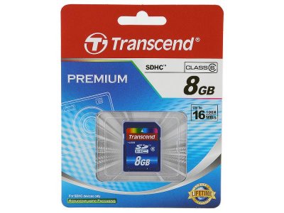   SDHC 08GB class 6 Transcend [TS8GSDH  6] FAT32 Retail