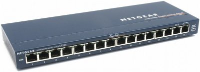 NETGEAR GS116GE   16-port 10/100/1000 Mbps switch with external power supply