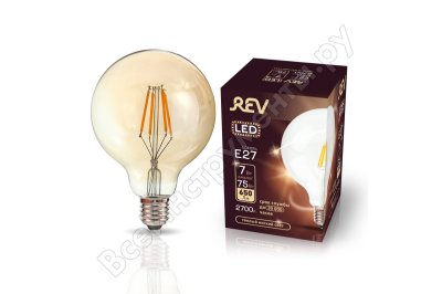   REV VINTAGE Filament  G95, E27, 7W, 2700K, DECO Premium, 32434 8