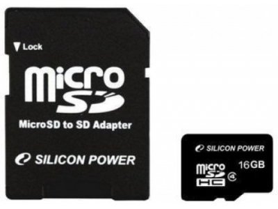 - Silicon Power  Micro SDHC Class 4+SD adapter 16 GB