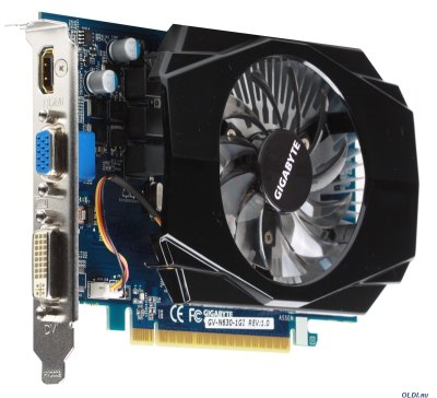  Gigabyte PCI-E nVidia GV-N630D3-1GI GeForce GTX 630 1024Mb 64bit DDR3 902/1800 DVI/HDMI/C