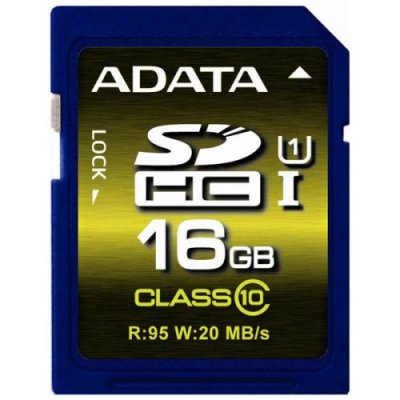   16Gb - A-Data High-Capacity UHS-I Class 10 Class U1 - Secure Digital ASDH16UI1CL10-R