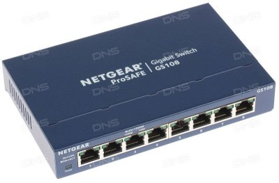 NETGEAR GS108GE   8-port 10/100/1000 Mbps switch with external power supply