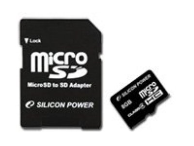 - Silicon Power  Micro SDHC Class 4+SD adapter 8 GB