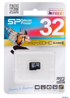   32 Gb Silicon Power MicroSDHC (SP032GBSTH006V10) ,  , Class 6 Retail