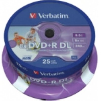  DVD+R Verbatim 8.5Gb DL 8x matt silver Cake Box (25 ) 43757