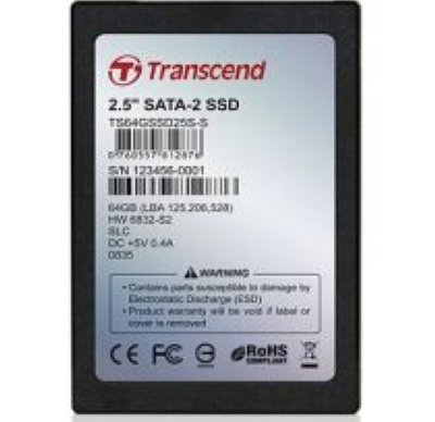 Transcend TS64GSSD25S-S   SSD 2.5"" SLC 64GB 142/163Mb 1500G 300 /