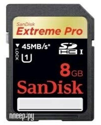   SanDisk (SDHC-8Gb UHS-1 Class10 Extreme Pro 633x) SecureDigitalHigh Capacity Memory Car