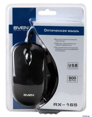  SVEN Optical Mouse (RX-165) (RTL) USB 3btn+Roll