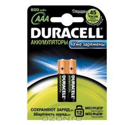   "Duracell", AAA NiMH 800 mAh, , 2 