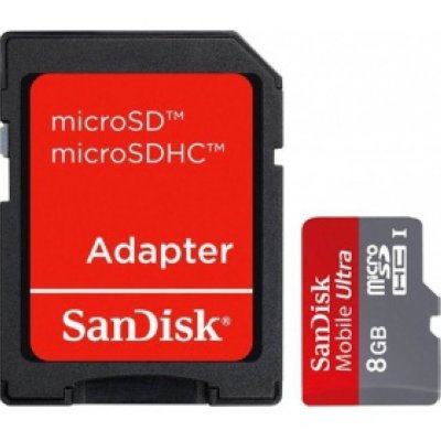 (SDSDQU-008G-U46A)   SanDisk Mobile Ultra,  microSDHC  10, 8   