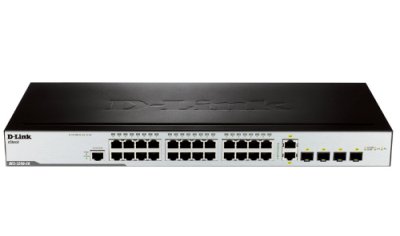 D-link DES-3200-28/C1A   24xUTP 10/100, 4x Combo UTP/SFP Gb, L2, 19", rev.C