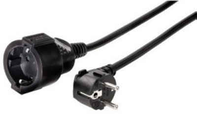  Hama Profi Extension Cable with Earth Contact 1 A10  Black (47871)