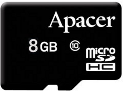   8Gb - Apacer - Micro Secure Digital HC Class 10 AP8GMCSH10-RA (!)