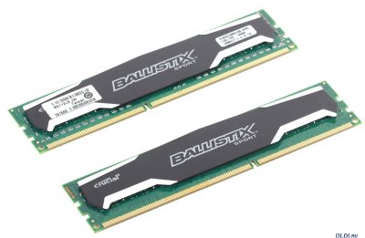   8Gb (2x4Gb) PC3-12800 1600MHz DDR3 DIMM Crucial Ballistix Sport CL9 BLS2CP4G3D160