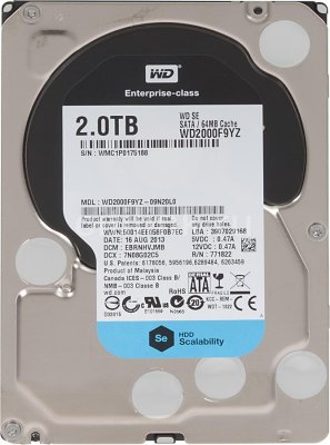 WD WD2000F9YZ   SATA 2TB 3.5" WD Se SATA 6Gb/s 7200rpm 64MB NCQ 164/164MB/s 30 G 31-34 