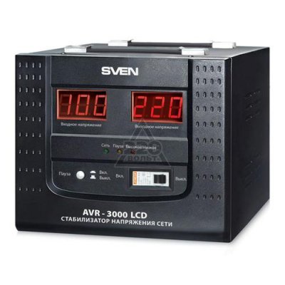  SVEN AVR-3000 LCD (20 A, .100-280V, .220V±8% , 3000VA,   