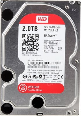   Western Digital 3.5" 2,0 Tb WD Red (WD20EFRX) SATA III, IntelliPower, 64Mb, 6Gb/s