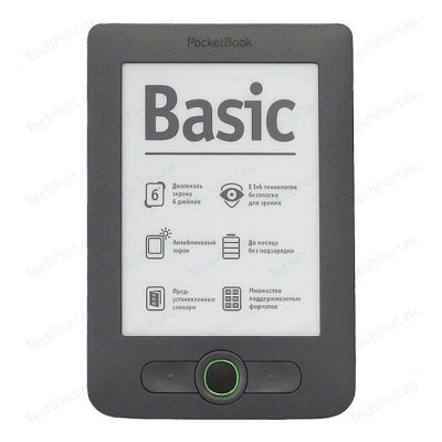   Pocketbook Basic 613 (Gray) (6", mono, 800x600, 2Gb, FB2/PDF/DJVU/EPUB/DOC/DOCX/JP