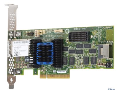 Adaptec ASR-6445 SGL  SAS 2270200-R (PCI-E v2 x8, LP,SAS 6G, RAID..., 8port(intSFF8087+ext