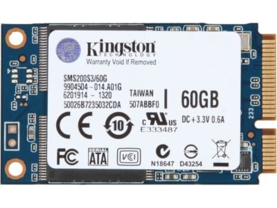 SSD   mSATA 60GB Kingston SSDNow mS200 Read 550Mb/s Write 520Mb/s SMS200S3/60