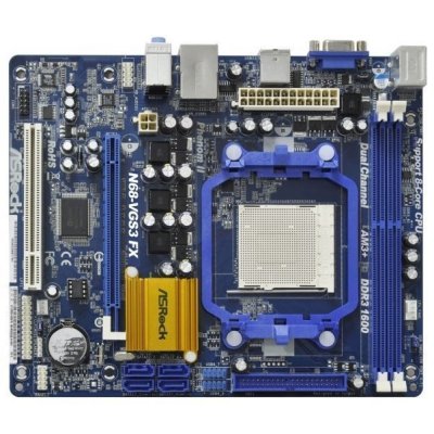   ASRock N68-VGS3 UCC Soc-AM3 GF7025-630 DDR3 mATX AC"97 6ch GbLAN VGA RAID BULK